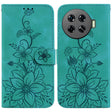 For Tecno Spark 20 Pro+ 4G Lily Embossed Leather Phone Case(Green) - Tecno Cases by PMC TechLife | Online Shopping South Africa | PMC TechLife | Buy Now Pay Later Mobicred