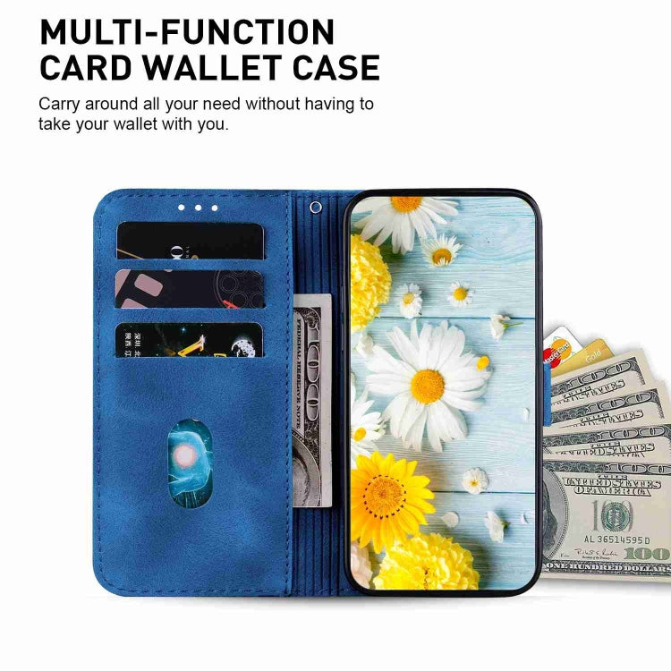For Motorola Edge 2024 Lily Embossed Leather Phone Case(Dark Blue)