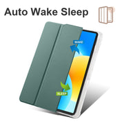 For Huawei MatePad 11.5 2023 3-folding Transparent TPU Smart Leather Tablet Case(Dark Night Green)