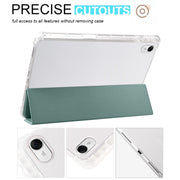 For Huawei MatePad 11.5 2023 3-folding Transparent TPU Smart Leather Tablet Case(Dark Night Green)
