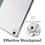For Huawei MatePad 11.5 2023 3-folding Transparent TPU Smart Leather Tablet Case(Dark Night Green)
