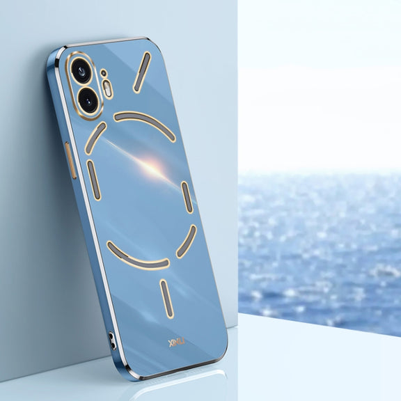 For Nothing Phone 2 XINLI Straight Edge 6D Electroplate TPU Phone Case(Celestial Blue)