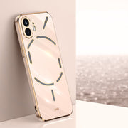 For Nothing Phone 2 XINLI Straight Edge 6D Electroplate TPU Phone Case(Pink)