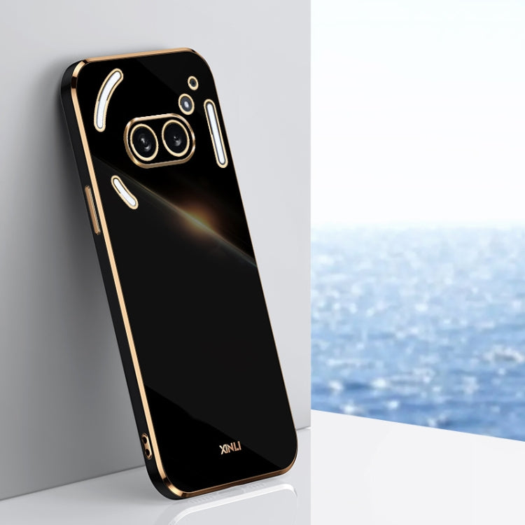 For Nothing Phone 2A XINLI Straight Edge 6D Electroplate TPU Phone Case(Black)