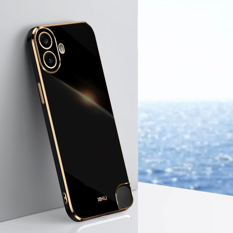 For Nothing CMF Phone 1 XINLI Straight Edge 6D Electroplate TPU Phone Case(Black)