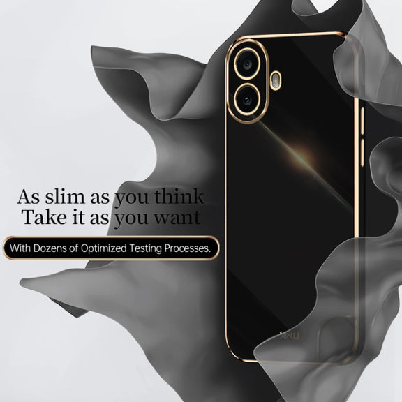 For Nothing CMF Phone 1 XINLI Straight Edge 6D Electroplate TPU Phone Case(Black)