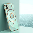For Nothing Phone 2 XINLI Straight Edge 6D Electroplate TPU Phone Case with Ring Holder(Mint Green) - More Brand by XINLI | Online Shopping South Africa | PMC TechLife | Buy Now Pay Later Mobicred