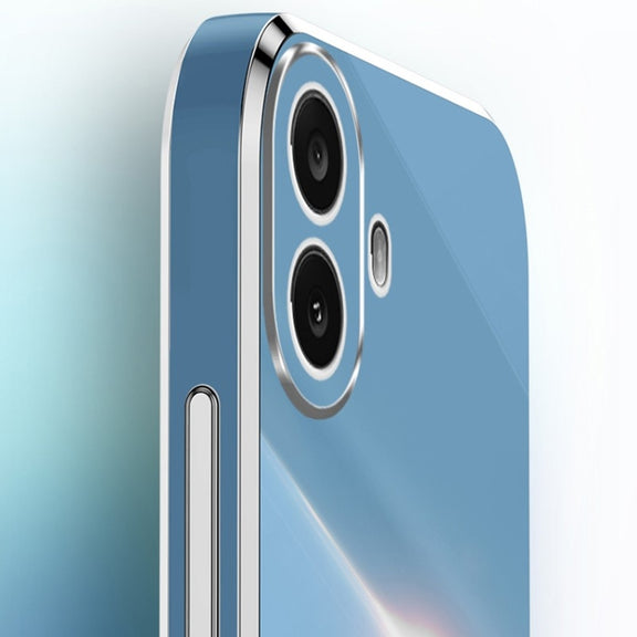 For Nothing CMF Phone 1 XINLI Straight Edge 6D Electroplate TPU Phone Case with Ring Holder(Celestial Blue)