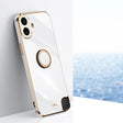 For Nothing CMF Phone 1 XINLI Straight Edge 6D Electroplate TPU Phone Case with Ring Holder(White) - More Brand by XINLI | Online Shopping South Africa | PMC TechLife | Buy Now Pay Later Mobicred