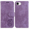For iPhone 16e Little Tiger Embossed Leather Phone Case(Purple) - iPhone 16e Cases by PMC TechLife | Online Shopping South Africa | PMC TechLife | Buy Now Pay Later Mobicred
