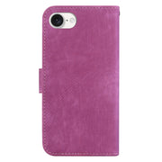 For iPhone 16e Little Tiger Embossed Leather Phone Case(Rose Red)