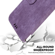 For iPhone 16 Pro Little Tiger Embossed Leather Phone Case(Purple)