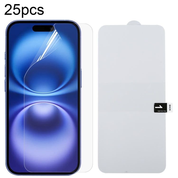For iPhone 16 25pcs Full Screen Protector Explosion-proof Hydrogel Film