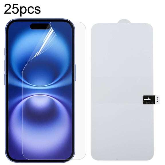 For iPhone 16 25pcs Full Screen Protector Explosion-proof Hydrogel Film