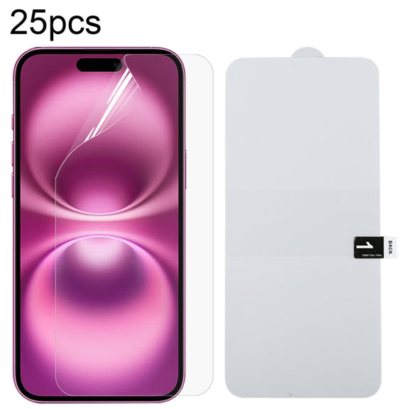 For iPhone 16 Plus 25pcs Full Screen Protector Explosion-proof Hydrogel Film
