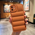 For iPhone 11 Eiderdown Airbag Frosted TPU Phone Case(Brown) - iPhone 11 Cases by PMC TechLife | Online Shopping South Africa | PMC TechLife