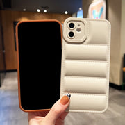 For iPhone 11 Eiderdown Airbag Frosted TPU Phone Case(Brown)