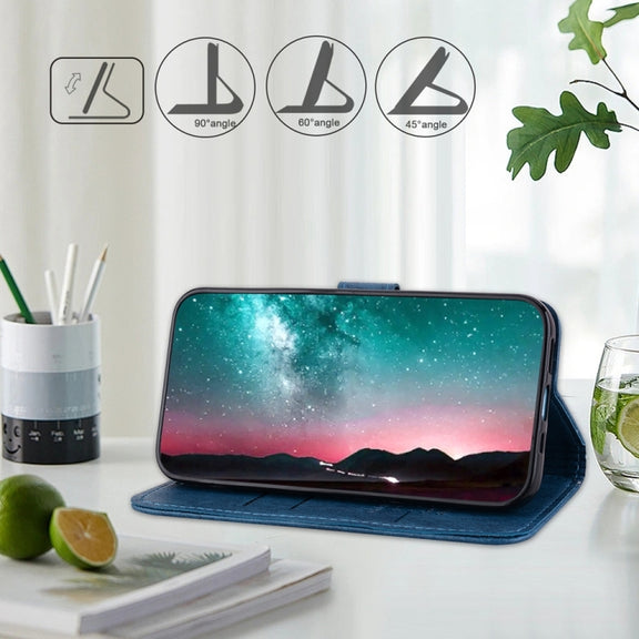 For Google Pixel 9 Skin Feeling Oil Leather Texture PU + TPU Phone Case(Dark Blue)