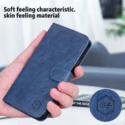 For Google Pixel 9 Skin Feeling Oil Leather Texture PU + TPU Phone Case(Dark Blue)