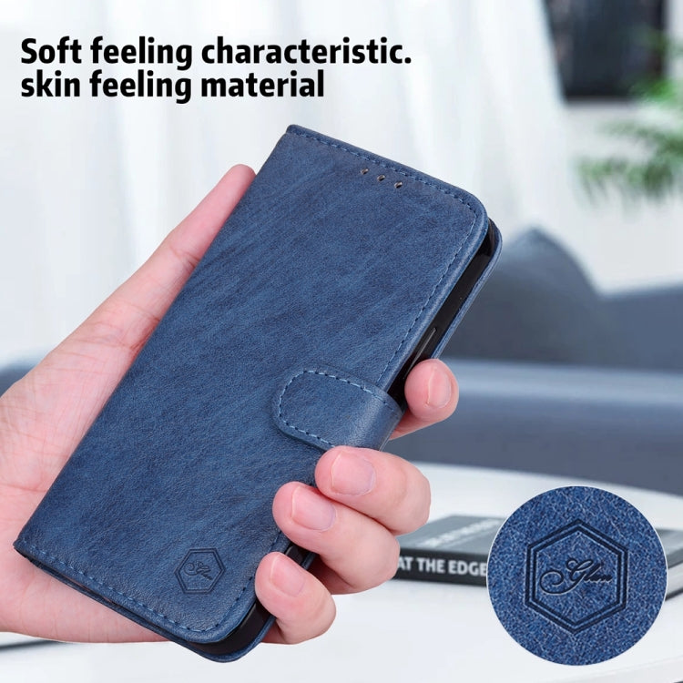 For Google Pixel 9 Skin Feeling Oil Leather Texture PU + TPU Phone Case(Dark Blue)