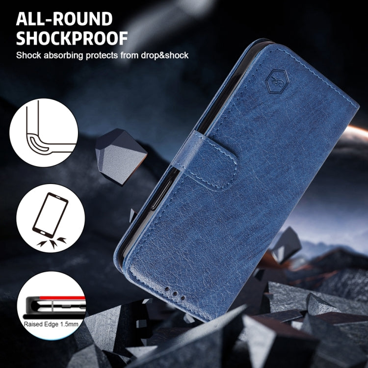For Google Pixel 9 Skin Feeling Oil Leather Texture PU + TPU Phone Case(Dark Blue)