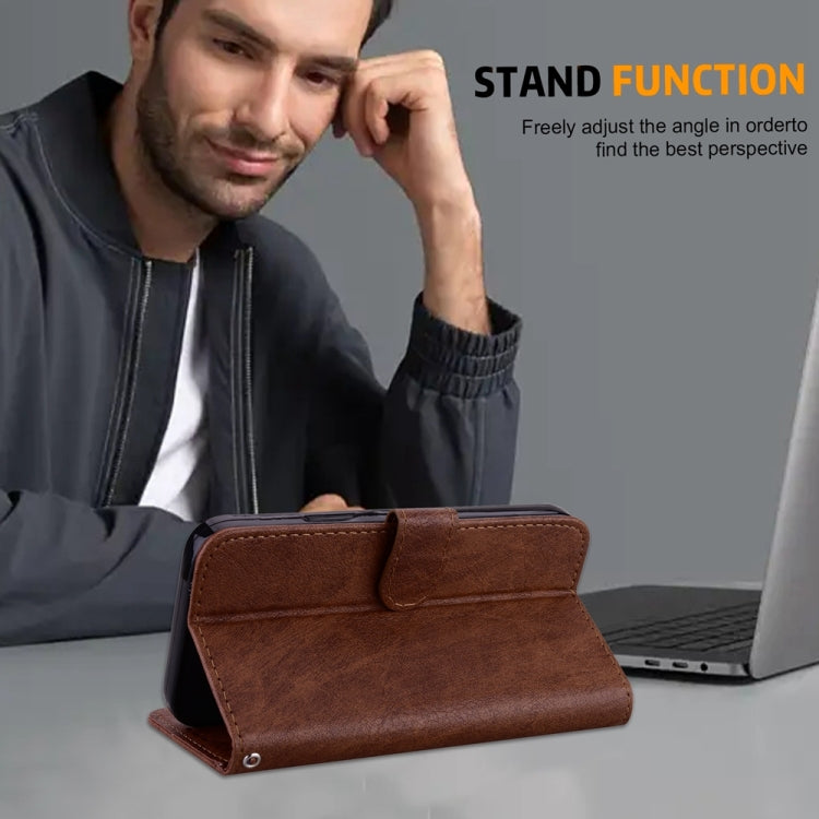 For Google Pixel 9 Skin Feeling Oil Leather Texture PU + TPU Phone Case(Brown)