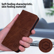 For Google Pixel 9 Skin Feeling Oil Leather Texture PU + TPU Phone Case(Brown)