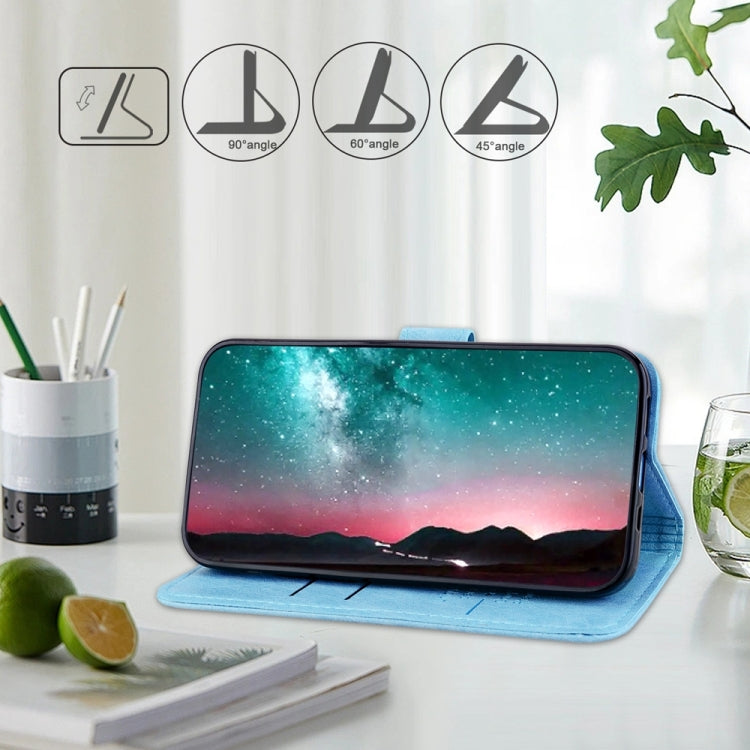 For Google Pixel 9 Skin Feeling Oil Leather Texture PU + TPU Phone Case(Light Blue)