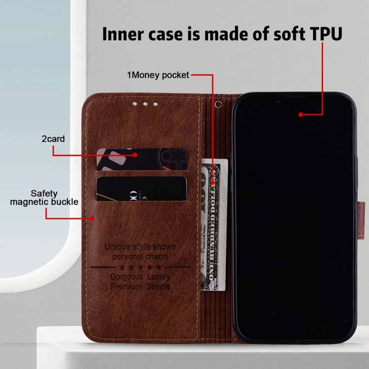 For Google Pixel 9 Pro Skin Feeling Oil Leather Texture PU + TPU Phone Case(Brown)