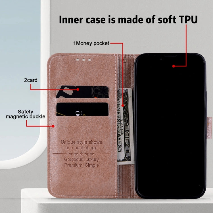 For Google Pixel 9 Pro Skin Feeling Oil Leather Texture PU + TPU Phone Case(Champagne)