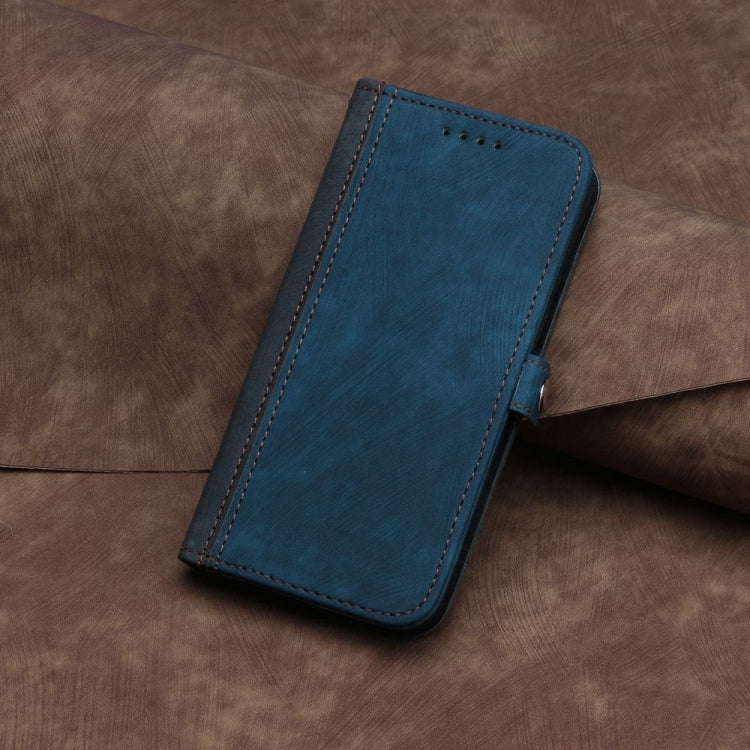For iPhone 16 Pro Side Buckle Double Fold Hand Strap Leather Phone Case(Royal)
