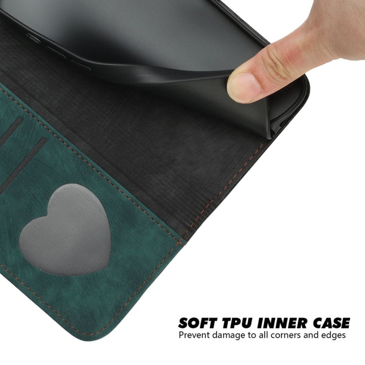 For iPhone 16 Plus Side Buckle Double Fold Hand Strap Leather Phone Case(Dark Green)