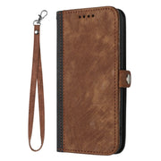 For iPhone 16 Side Buckle Double Fold Hand Strap Leather Phone Case(Brown)