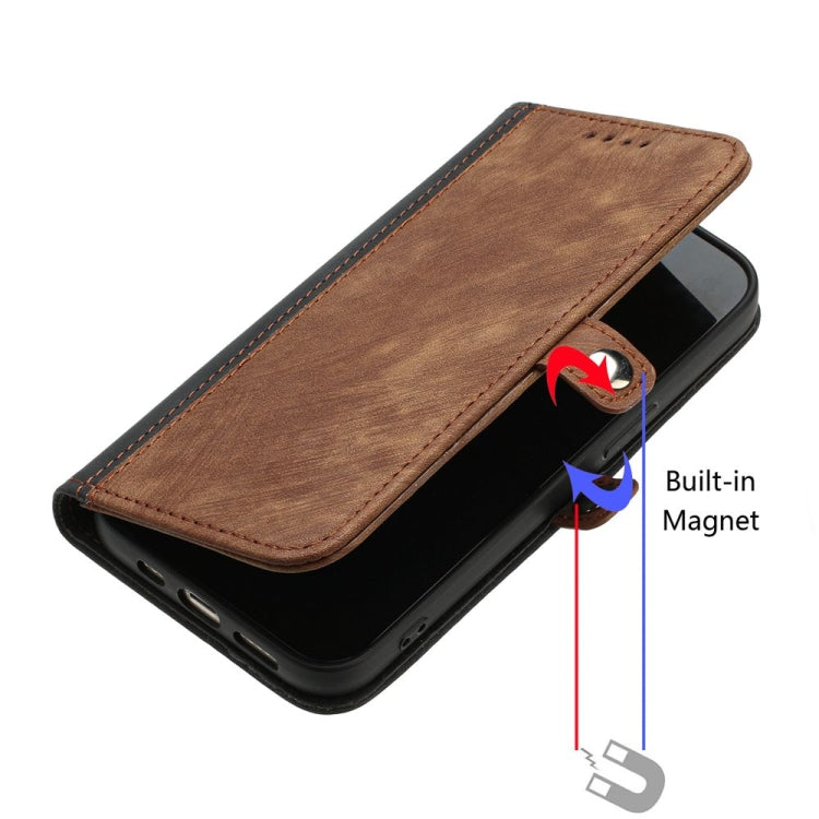 For iPhone 16 Side Buckle Double Fold Hand Strap Leather Phone Case(Brown)