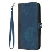 For iPhone 17 Side Buckle Double Fold Hand Strap Leather Phone Case(Royal)