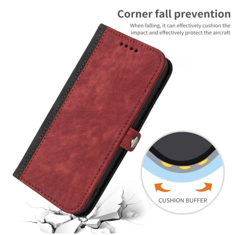 For iPhone 17 Side Buckle Double Fold Hand Strap Leather Phone Case(Red)