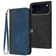 For iPhone 17 Pro Max Side Buckle Double Fold Hand Strap Leather Phone Case(Royal) - free shipping - PMc TechLife - Order now!