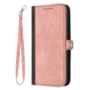 For iPhone 17 Pro Max Side Buckle Double Fold Hand Strap Leather Phone Case(Pink)