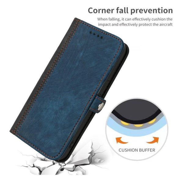 For iPhone 17 Pro Side Buckle Double Fold Hand Strap Leather Phone Case(Royal)