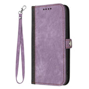 For iPhone 17 Pro Side Buckle Double Fold Hand Strap Leather Phone Case(Purple)