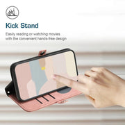 For iPhone 17 Pro Side Buckle Double Fold Hand Strap Leather Phone Case(Pink)