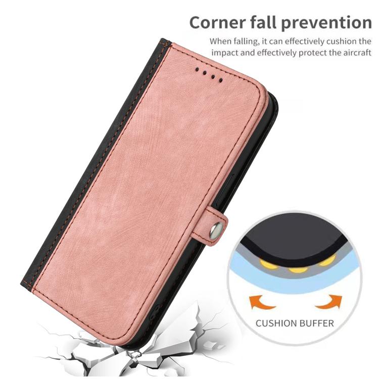 For iPhone 17 Pro Side Buckle Double Fold Hand Strap Leather Phone Case(Pink)