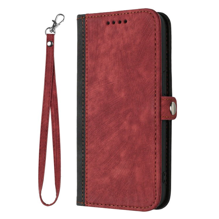 For Huawei Pura 70 Side Buckle Double Fold Hand Strap Leather Phone Case(Red)