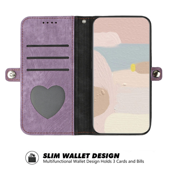 For Huawei Pura 70 Side Buckle Double Fold Hand Strap Leather Phone Case(Purple)