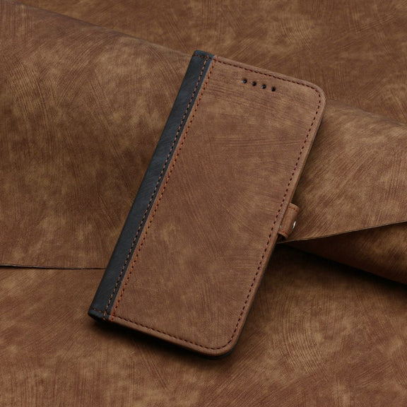 For Motorola Edge 5G 2024 Side Buckle Double Fold Hand Strap Leather Phone Case(Brown)