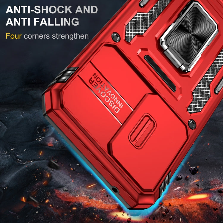 For Samsung Galaxy A54 Armor PC + TPU Camera Shield Phone Case(Red)