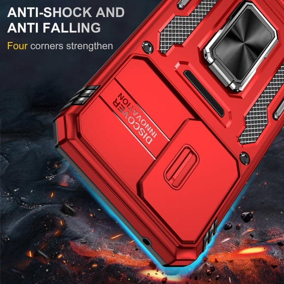 For Samsung Galaxy A54 Armor PC + TPU Camera Shield Phone Case(Red)
