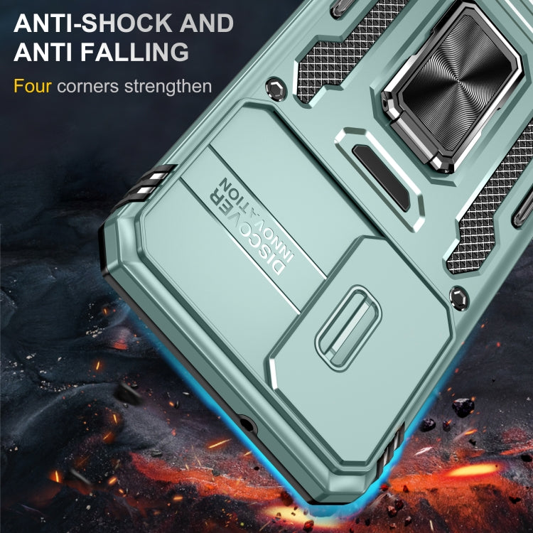 For Samsung Galaxy S24 5G Armor PC + TPU Camera Shield Phone Case(Alpine Green)