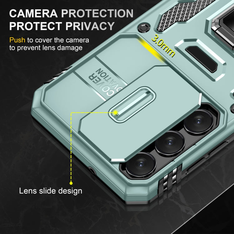 For Samsung Galaxy S24 5G Armor PC + TPU Camera Shield Phone Case(Alpine Green)