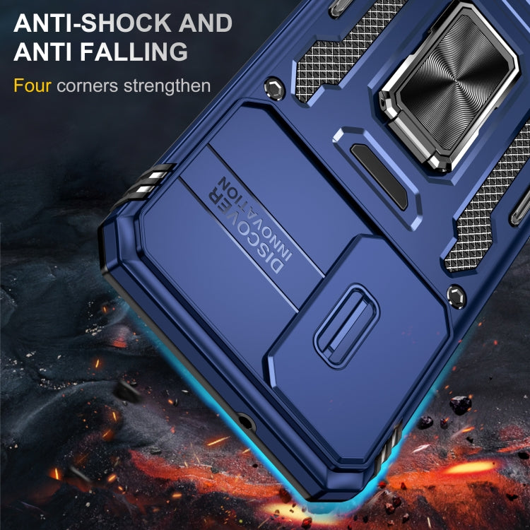 For Samsung Galaxy S24 5G Armor PC + TPU Camera Shield Phone Case(Navy Blue)
